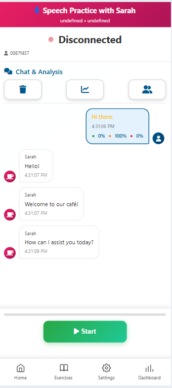 Chat-based practice conversation